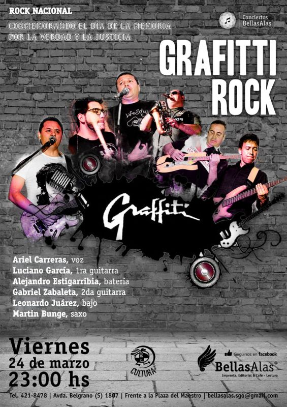 Graffiti se presenta con los clásicos del rock nacional Diario Panorama