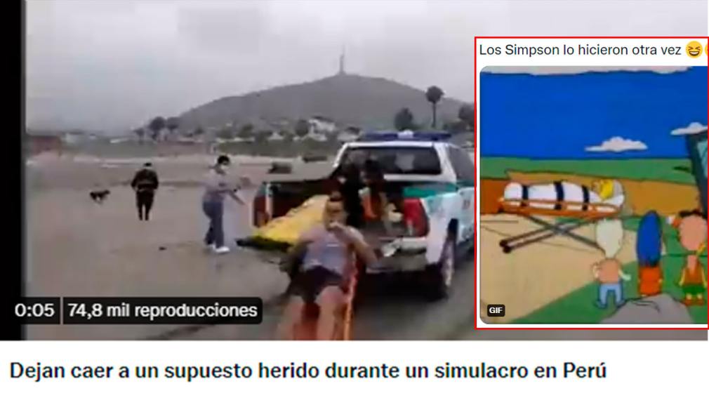 Los Simpsons lo anticiparon: rescatistas realizaban un simulacro y dejaron caer a su “víctima'