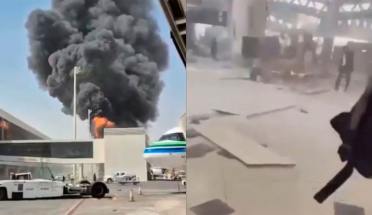 VIDEO | Así fue el momento en que un misil impactó en un aeropuerto de Arabia Saudita y dejó 13 muertos