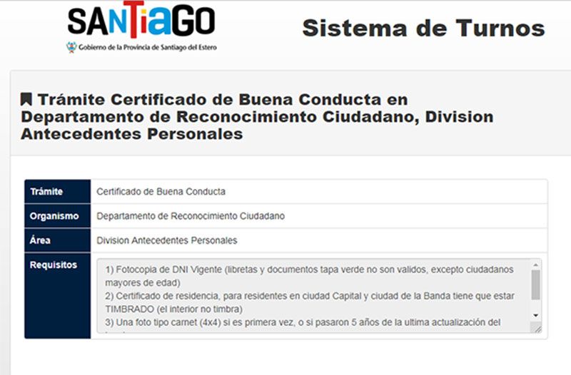 Certificado De Buena Conducta Turnos Buenos Aires - About 