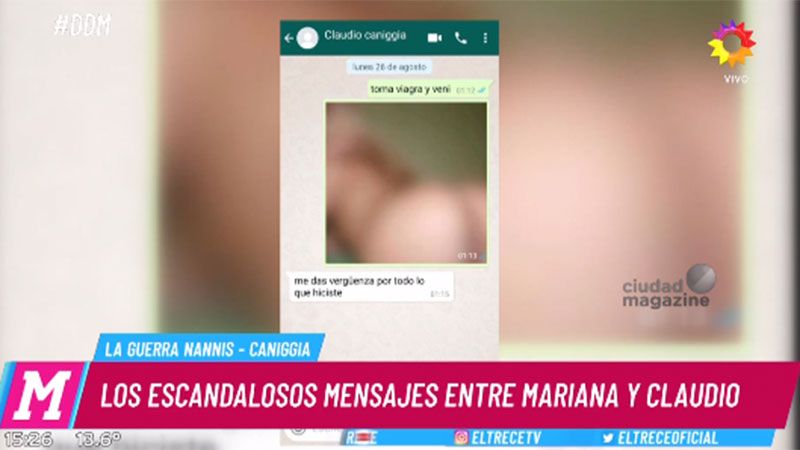 Polémicos chats entre Mariana Nannis y Caniggia