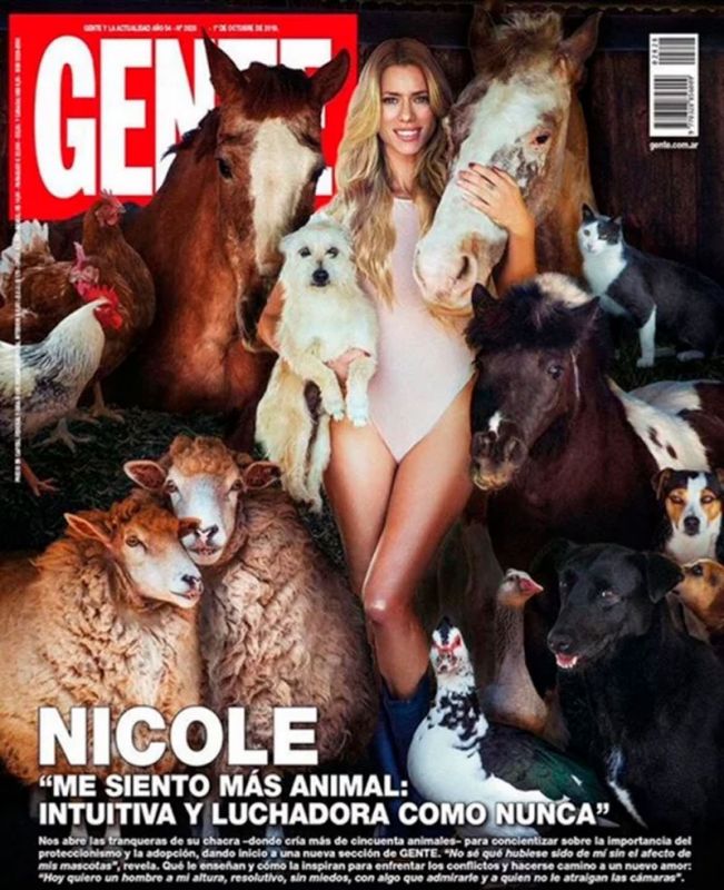 La insólita portada de Nicole Neumann rodeada de animales