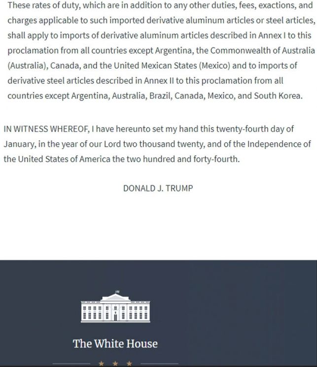 El mensaje de Donald Trump