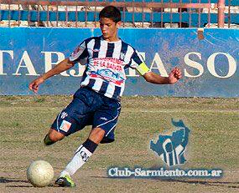 Matías García en sus inicios en las inferiores de Sarmiento. 