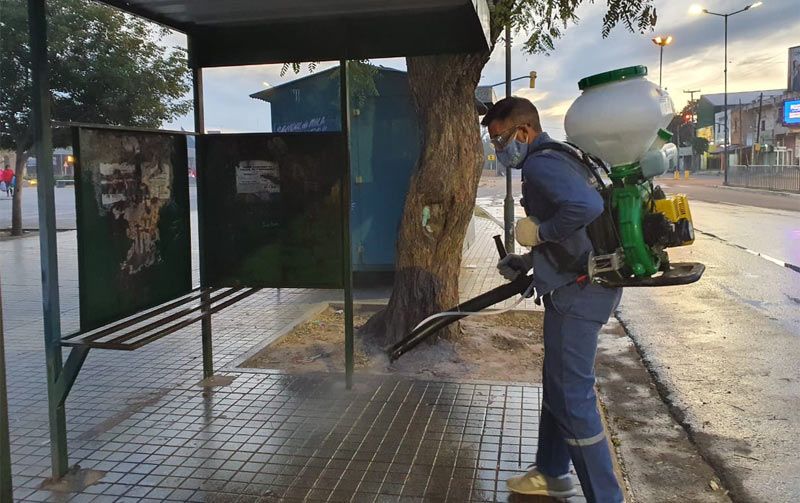 El municipio desplegó un amplio operativo de desinfección y ...