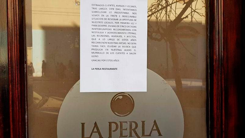 La carta de despedida de La Perla a sus clientes.  