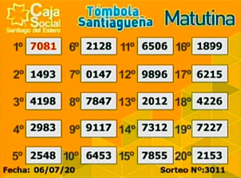 Sorteo matutino 