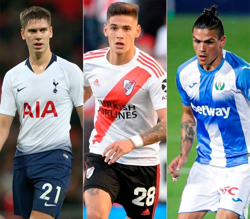 Juan Foyth, Lucas Martínez Quarta y Jonathan Silva. 