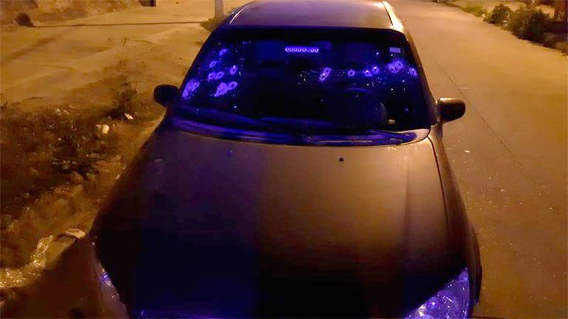 Así quedó el vehículo policial 