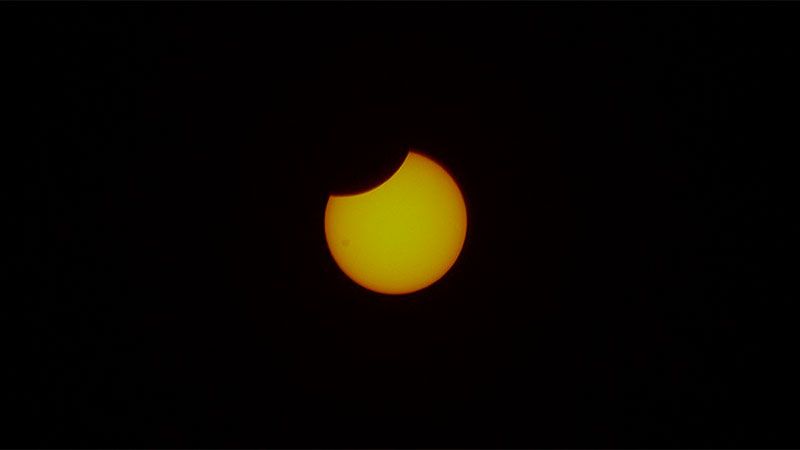Imagen del eclipse tomada este mediodía en Santiago del Estero. 