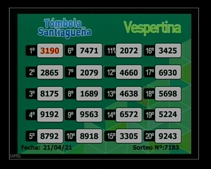 Tómbola Vespertina.