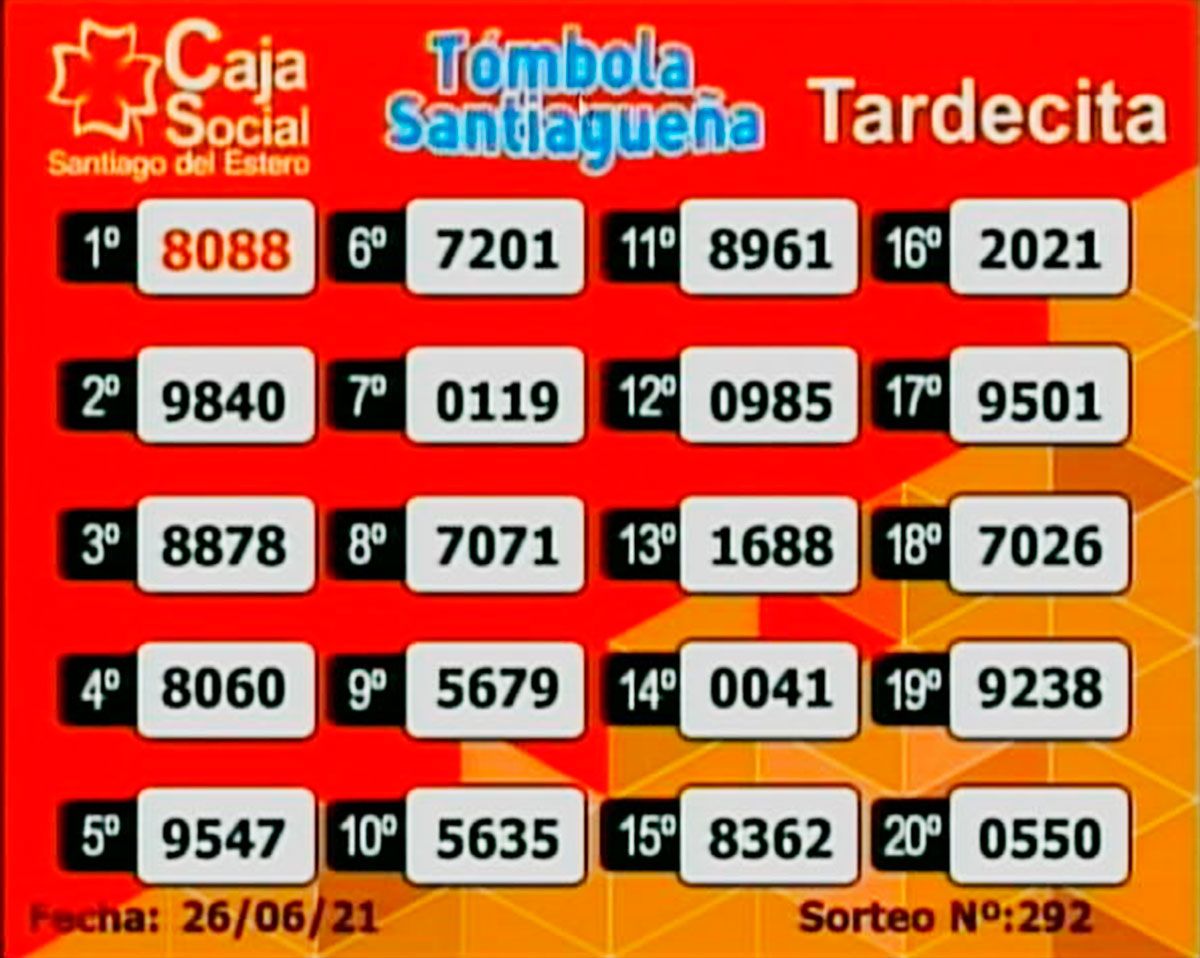 Tómbola Tardecita. 