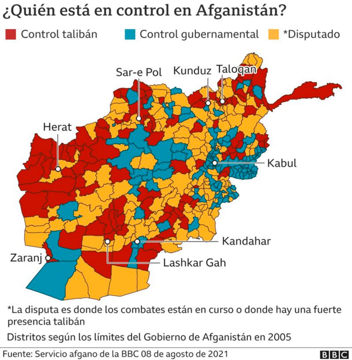 Zonas controladas por talibanes 