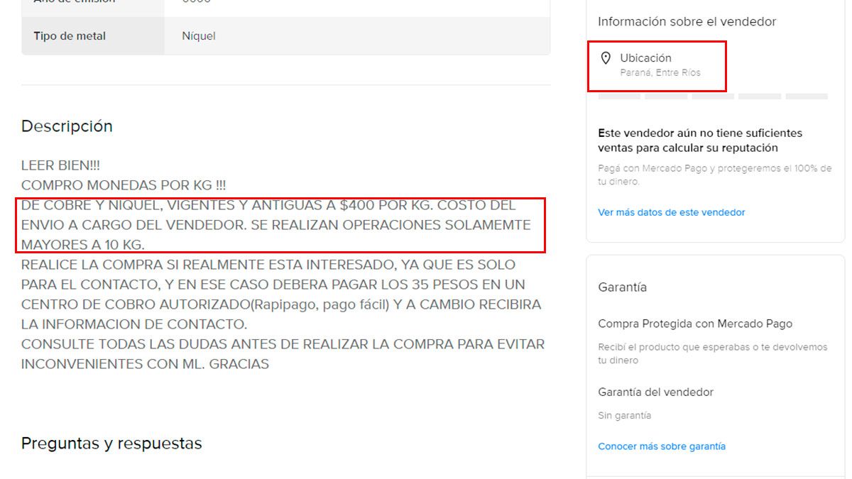 Monedas Mercado Libre 