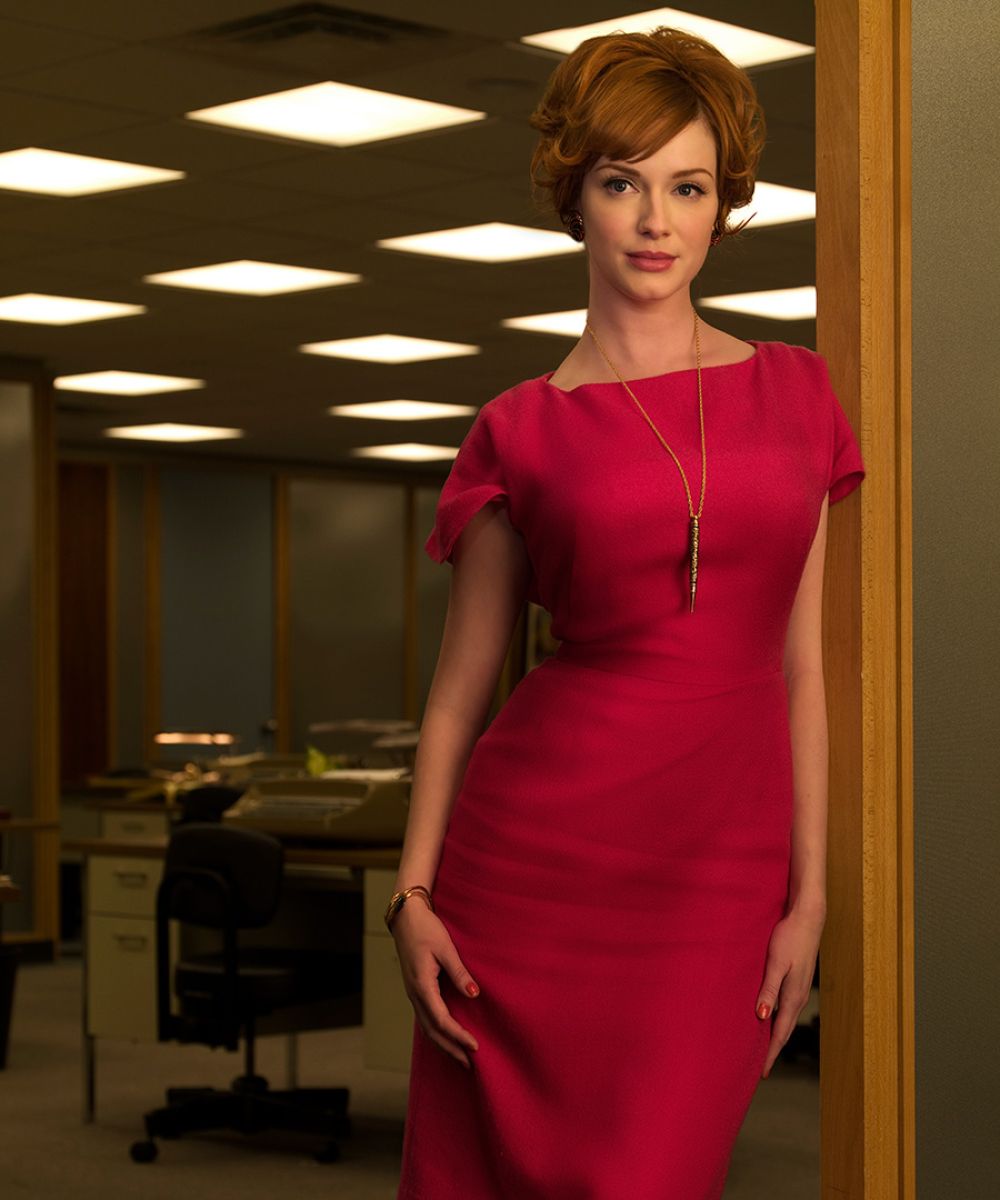 Christina Hendricks como Joan, en Mad Men. 
