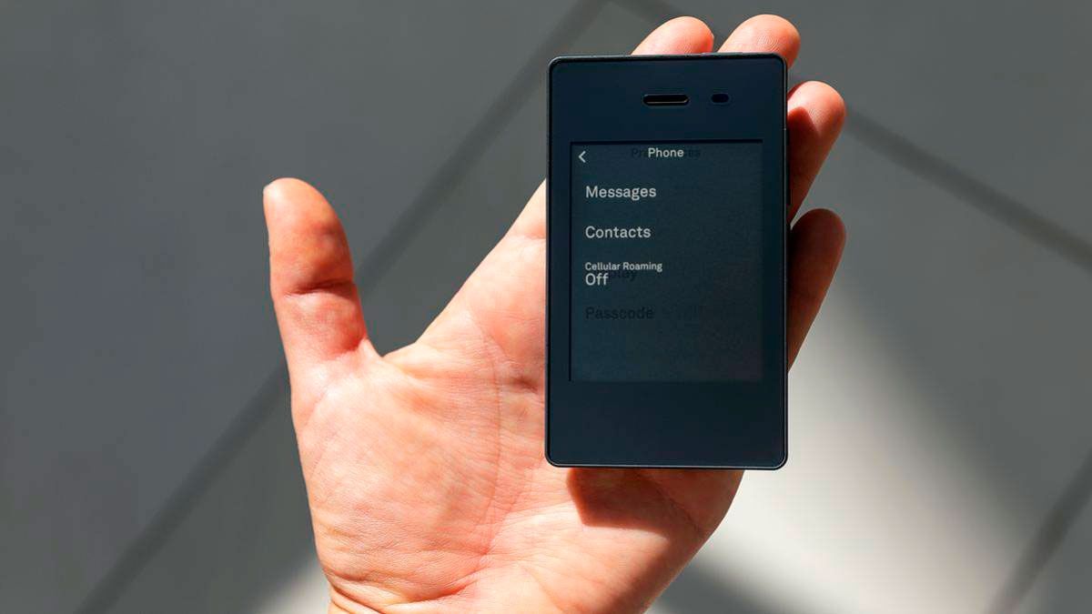 Un teléfono Light Phone. 