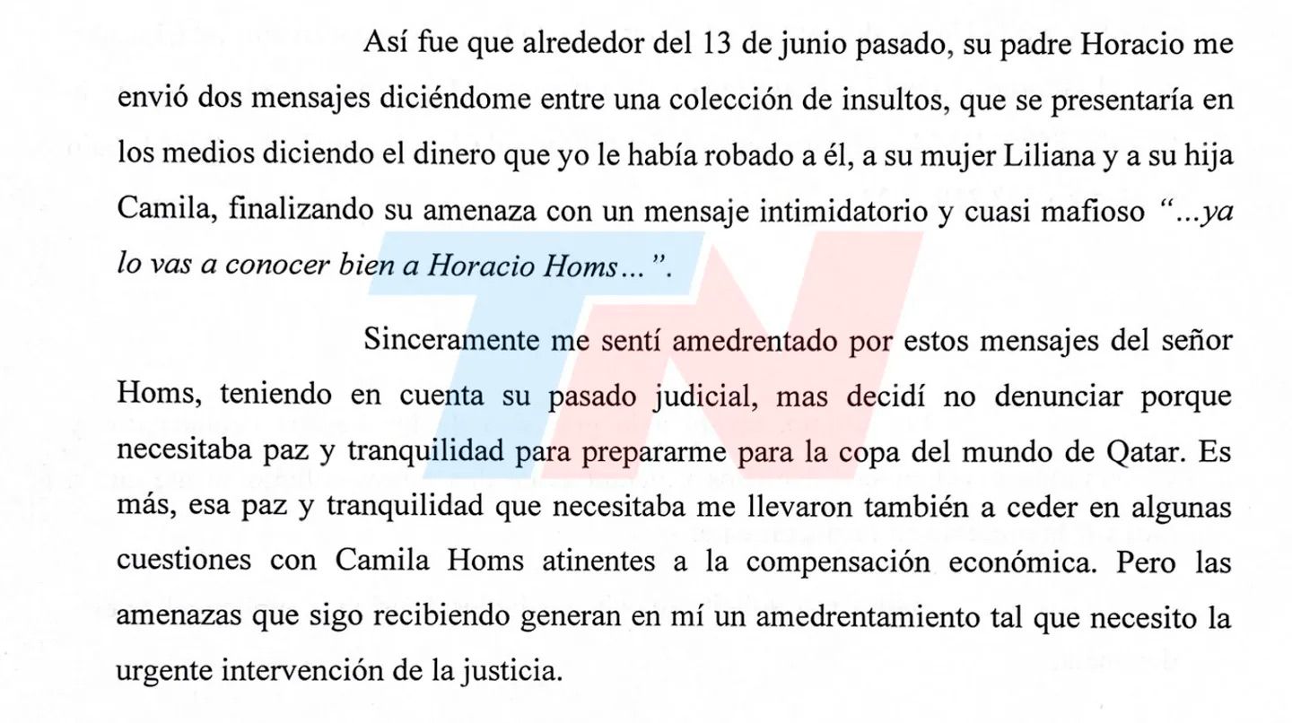 Denuncia Rodrigo de Paul 