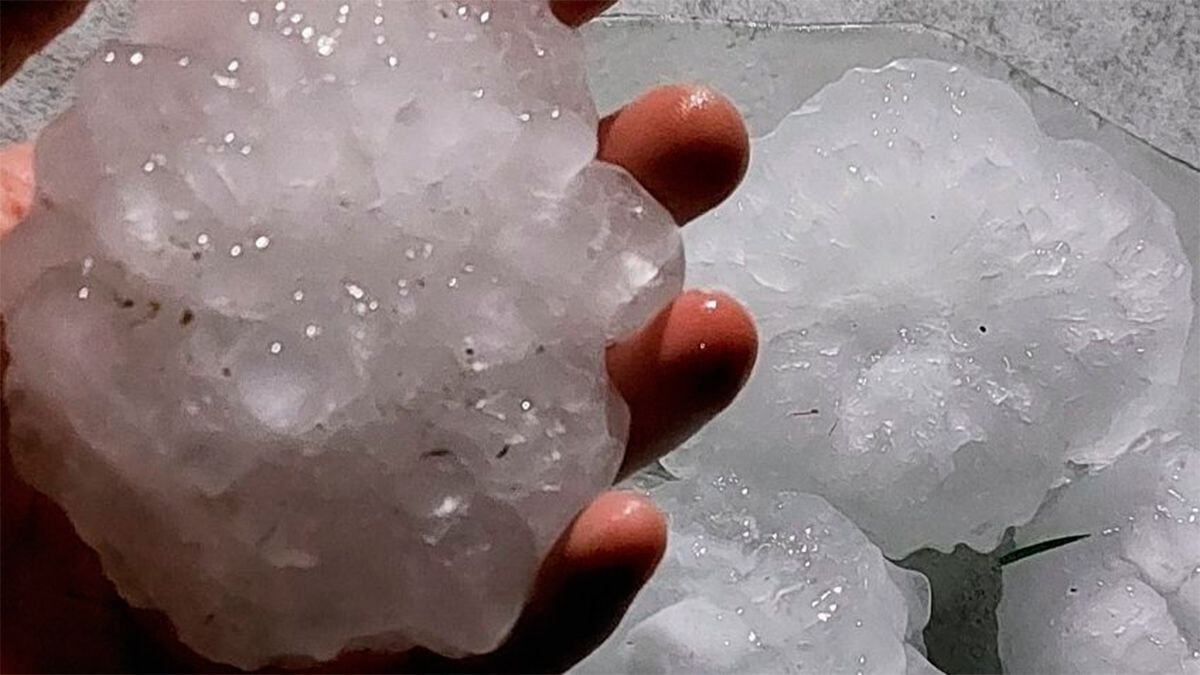 El granizo, de gran tamaño, provocó numerosos daños. 