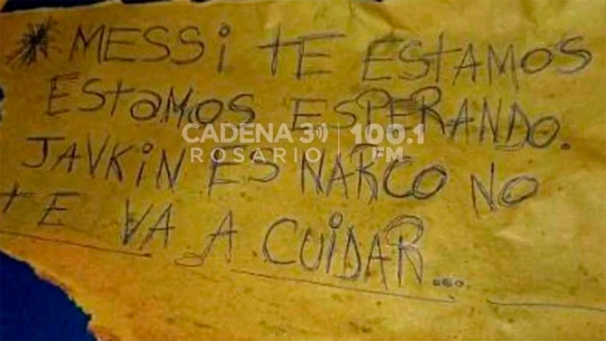 La amenaza que dejaron los atacantes. 