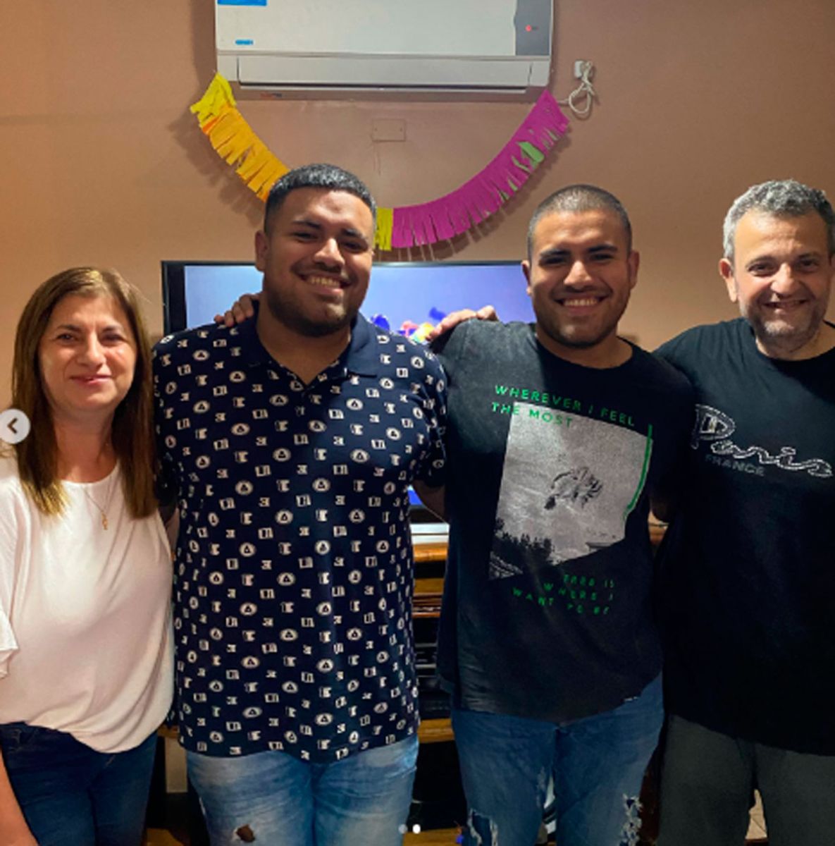 Facu y Seba junto a Fernando y Silvia, sus padres 