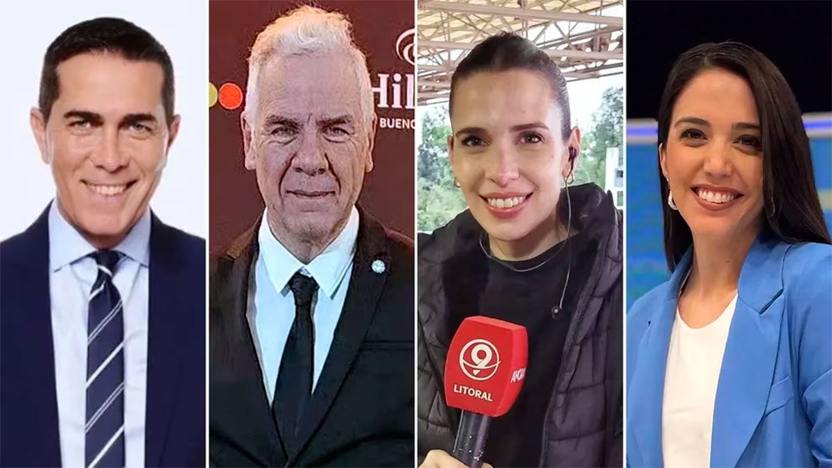 Rodolfo Barili, Esteban Mirol, Evangelina Ramallo y Lucila Trujillo periodistas del primer debate presidencial 