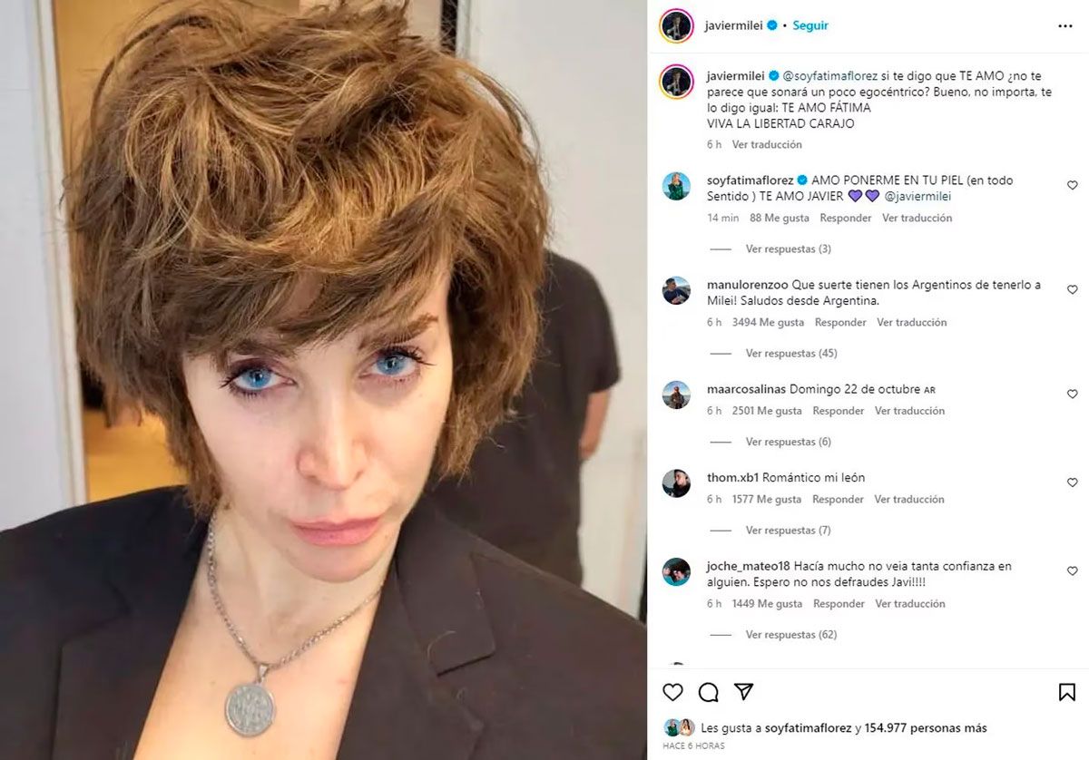 Fátima Florez y Javier Milei 