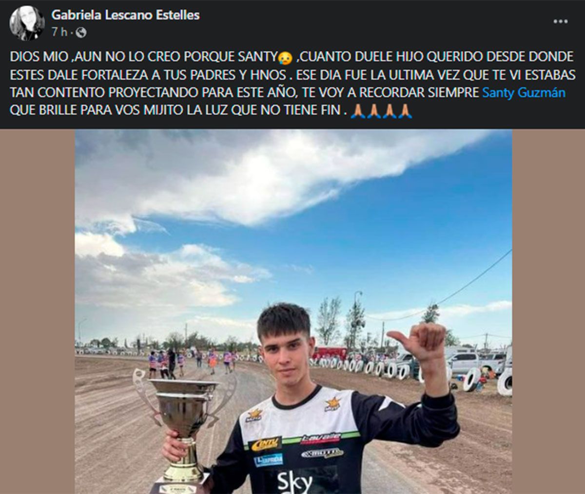 Conmoción por la muerte de un joven piloto de motociclismo de La Banda ...