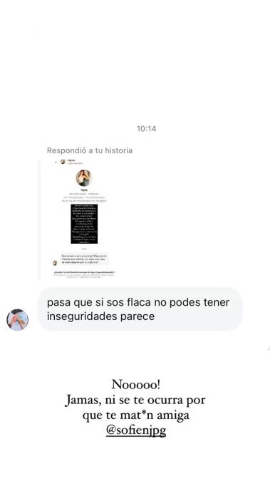 Cande Tinelli vía Instagram Stories 