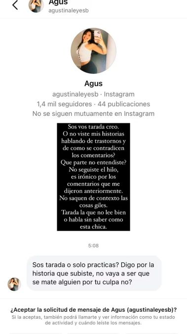 Cande Tinelli vía Instagram Stories 