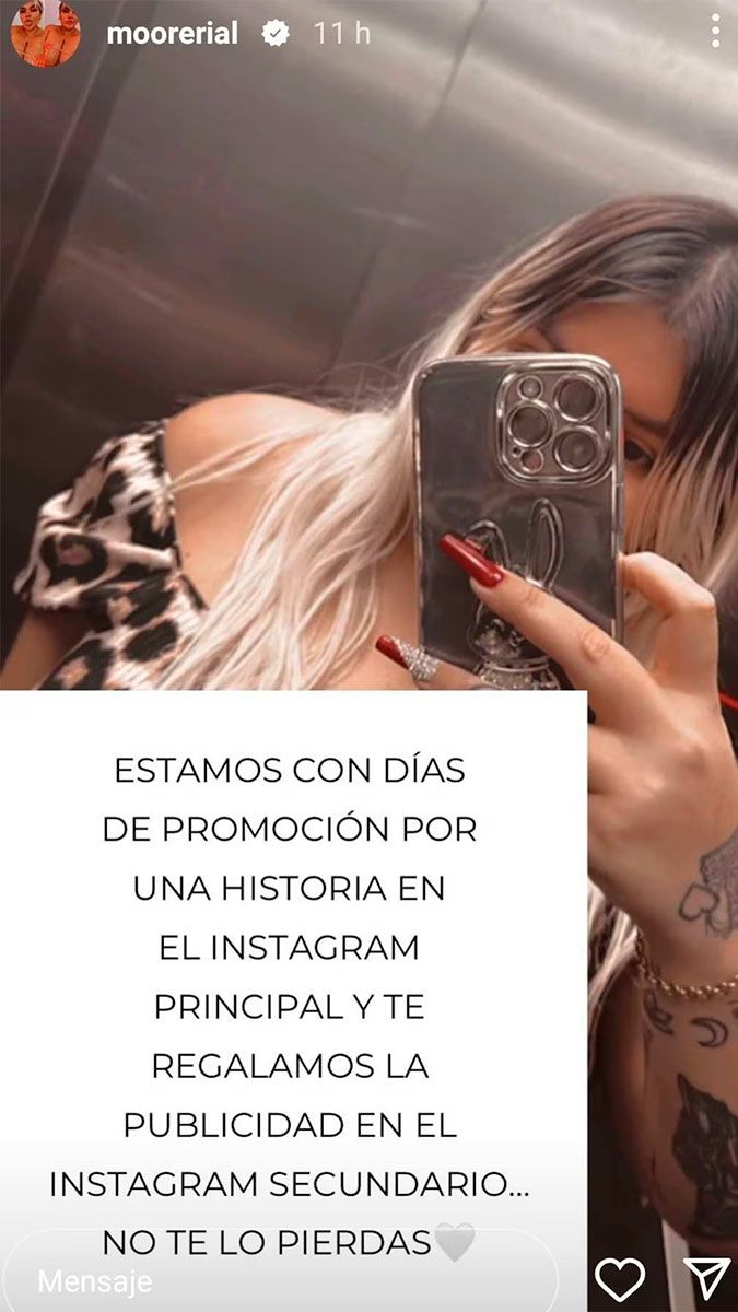 More Rial vía Instagram Stories 