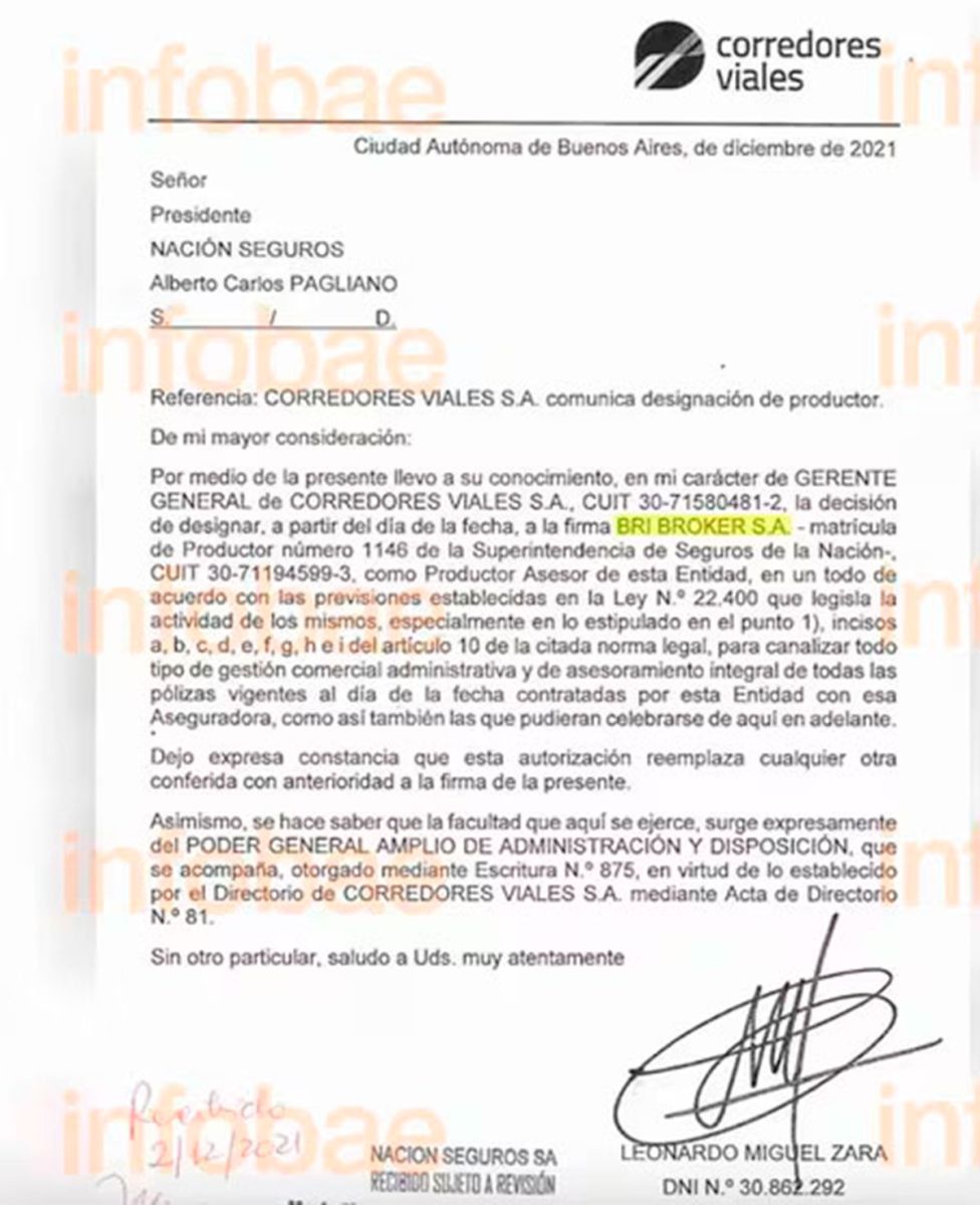 Nota de ingreso de Bri Broker 