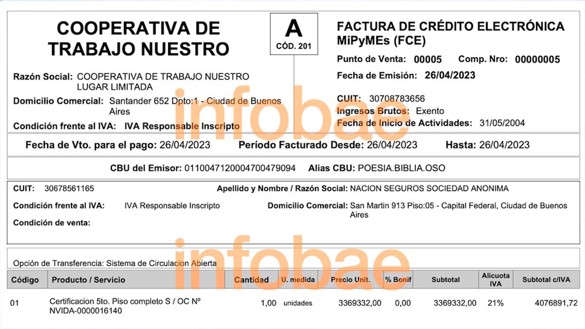 Factura Número 5 