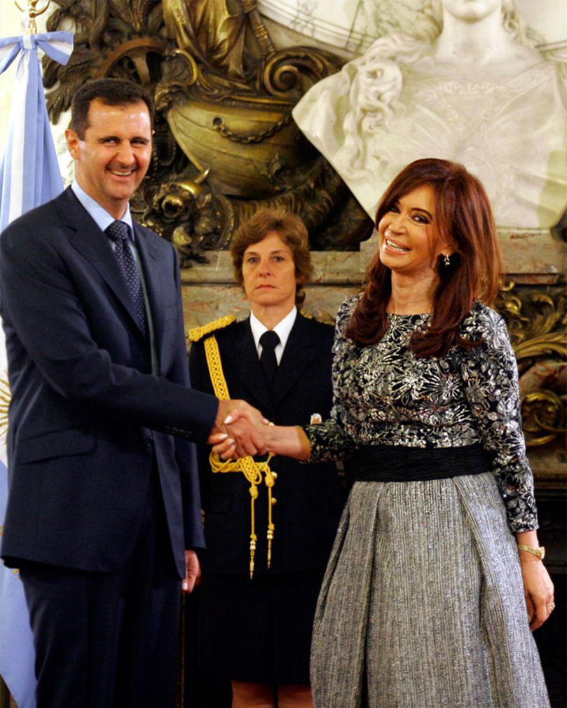Cristina Kirchner y el presidente de Siria Bashar al Assad en Casa Rosada 
