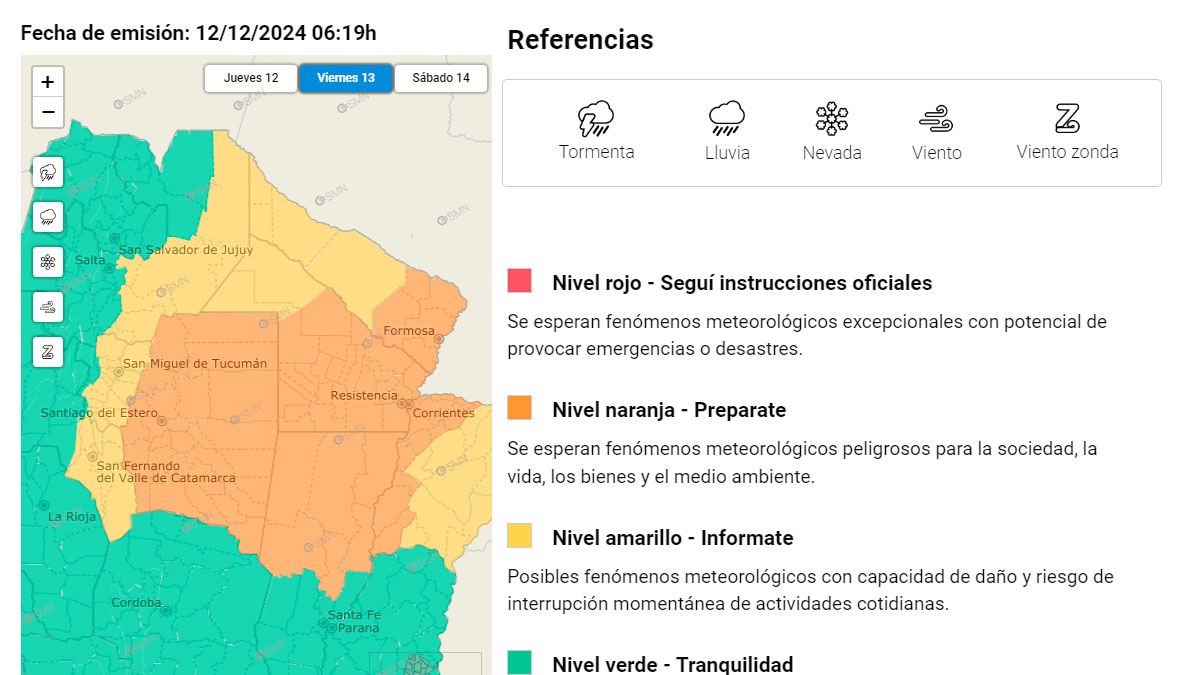 Alerta Naranja viernes 