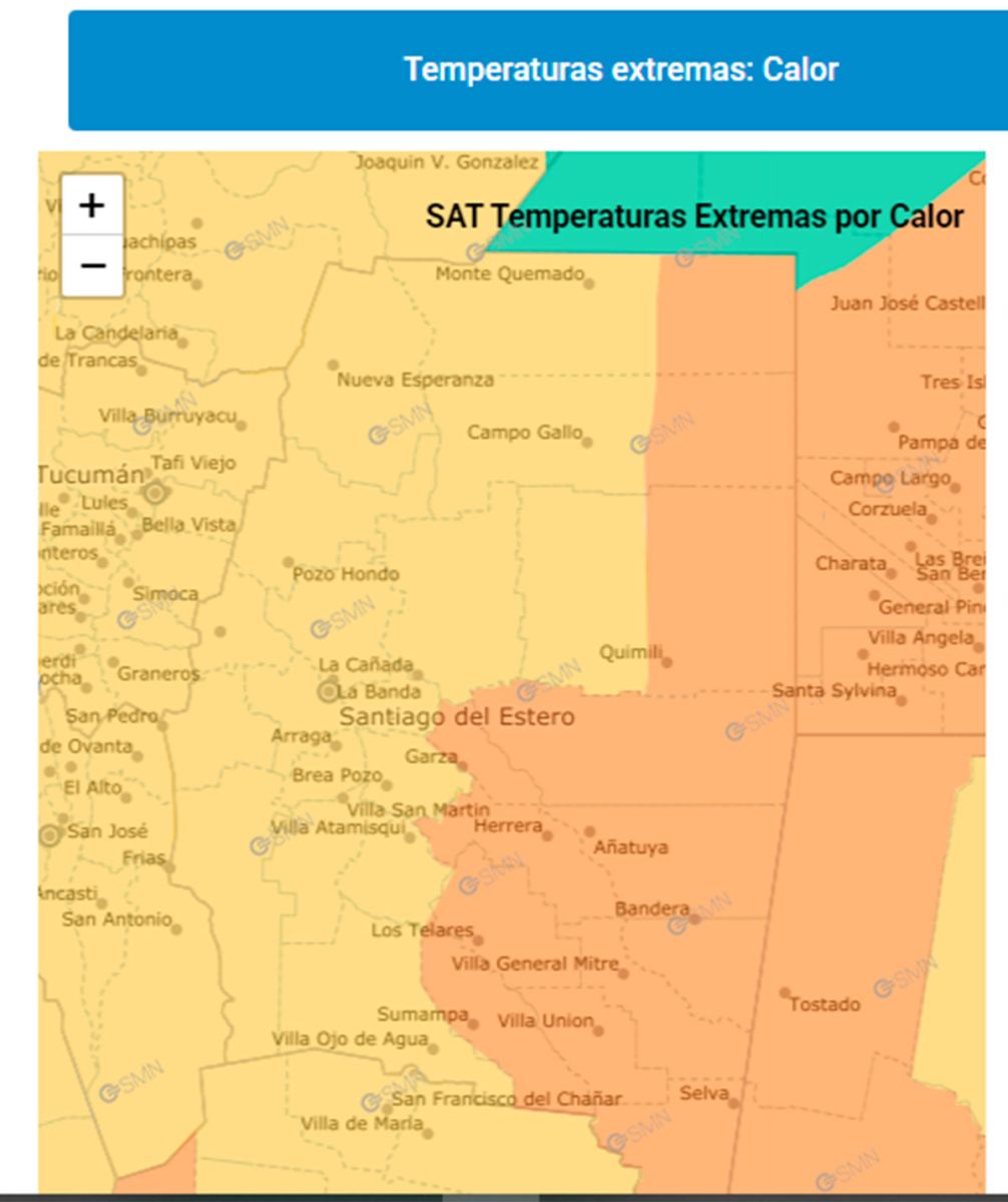 Mapa alertas temperaturas 