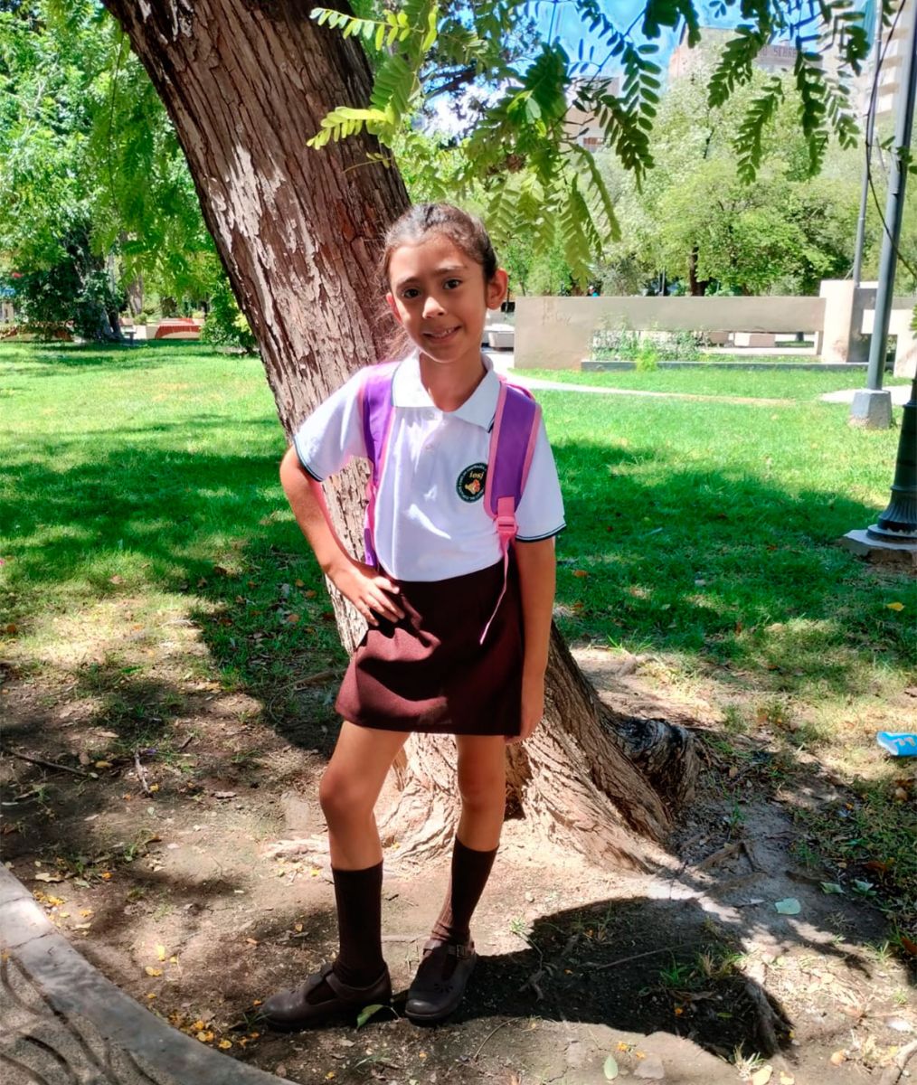 Yustina Nasif en su vuelta al cole 