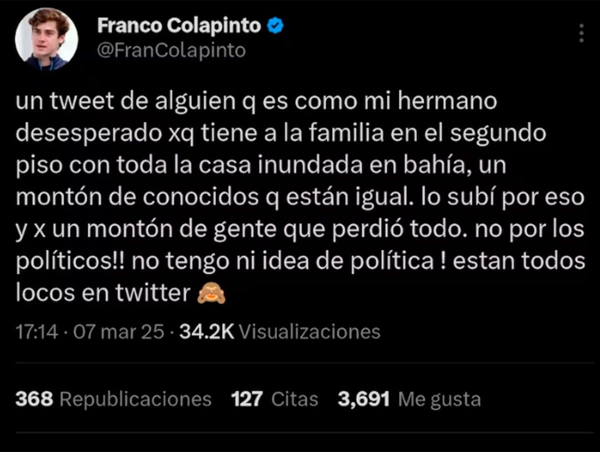 Tweet Colapinto 