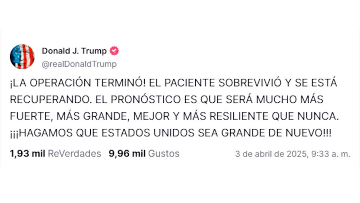 Tuit de Trump sobre aranceles 