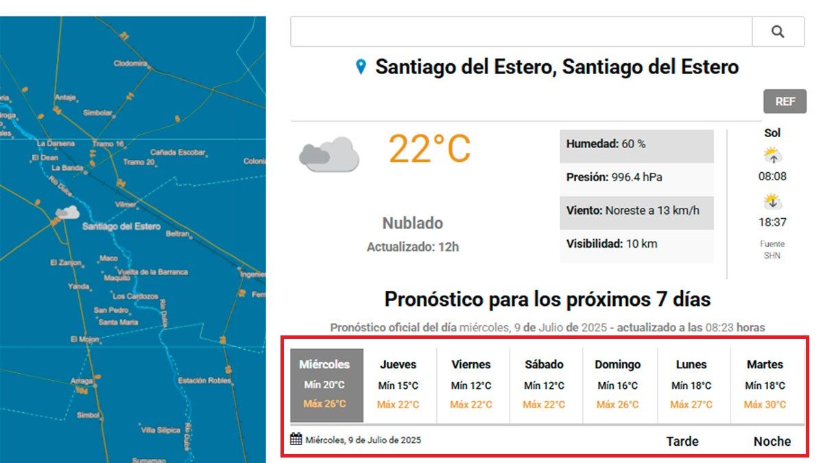 Pronóstico extendido SMN 