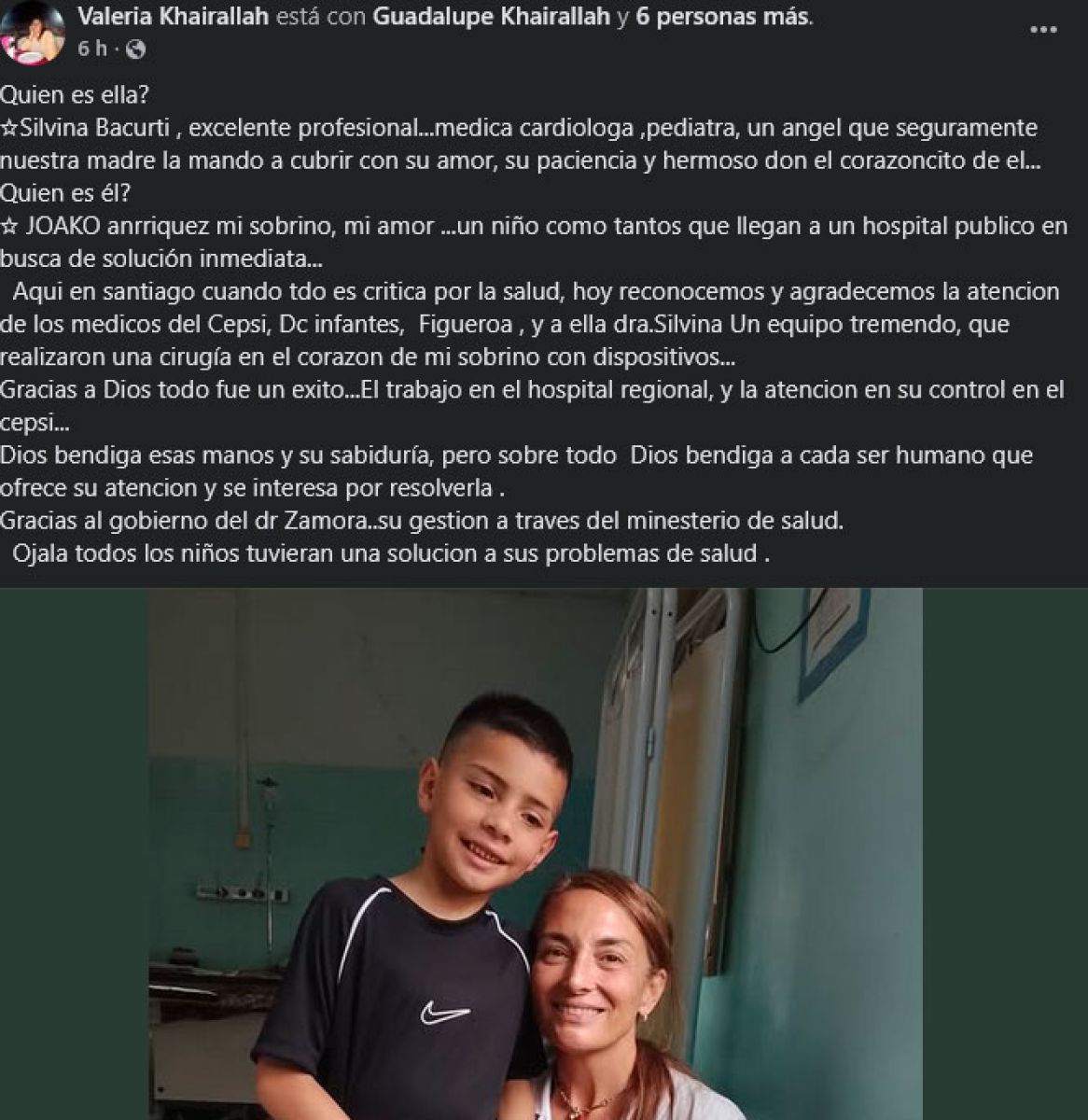 Las redes fueron testigos del sentido agradecimiento de la familia de Joako. 