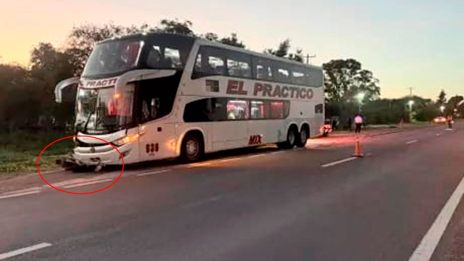 Lugar donde quedó la motocicleta 