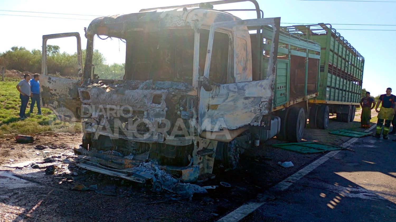 Así quedó el camión 