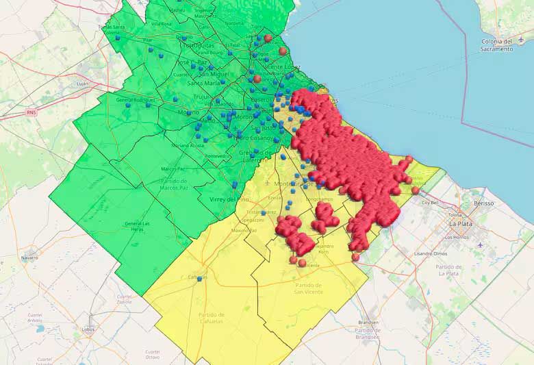 Mapa de los cortes de luz. 
