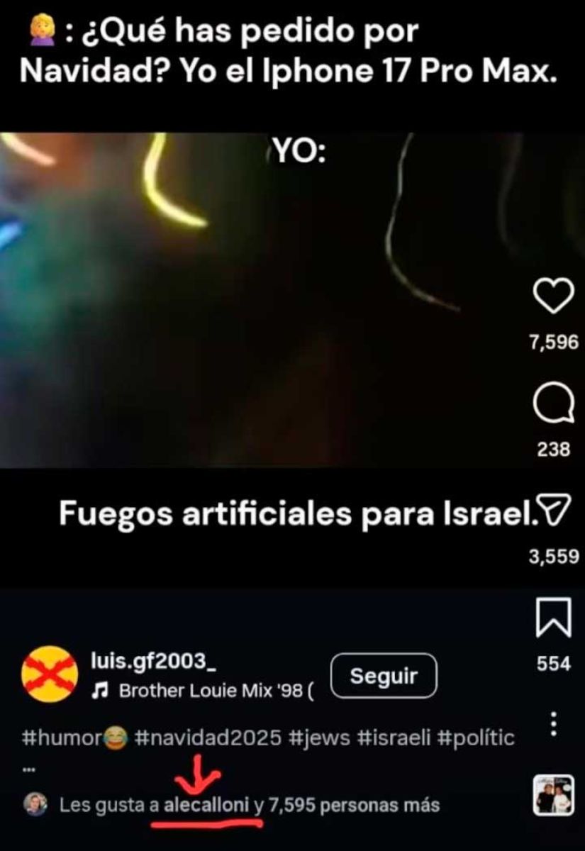 El posteo de la polémica. 