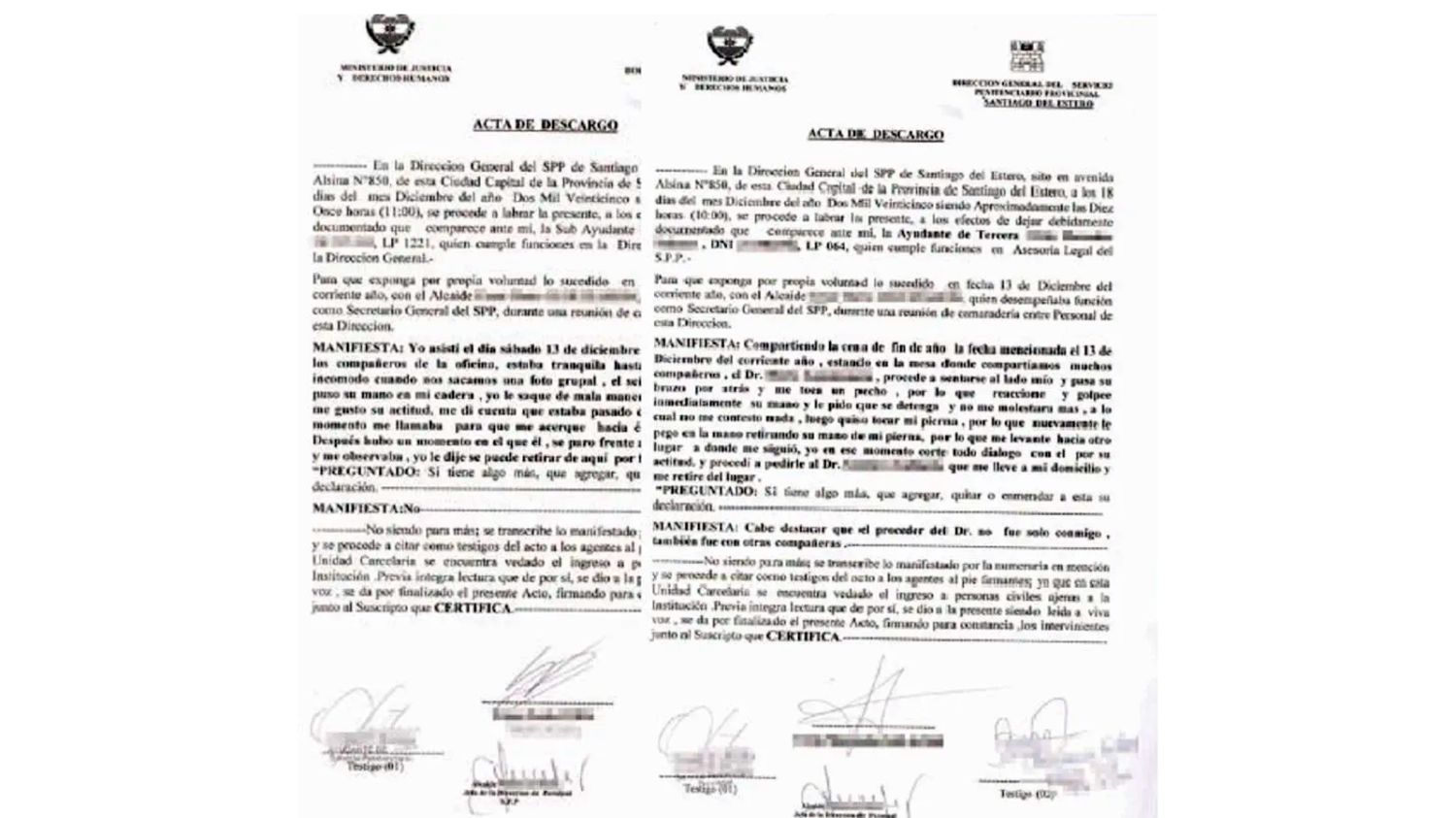 Las declaraciones de las víctimas 