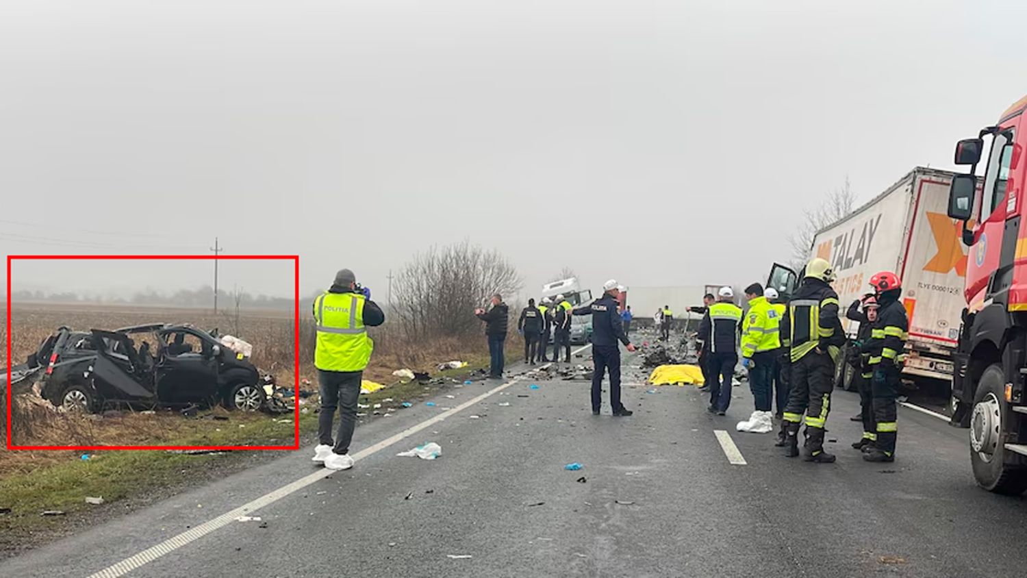 Los restos de la furgoneta 