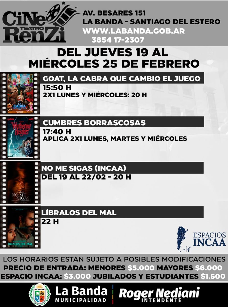 Cartelera semanal 