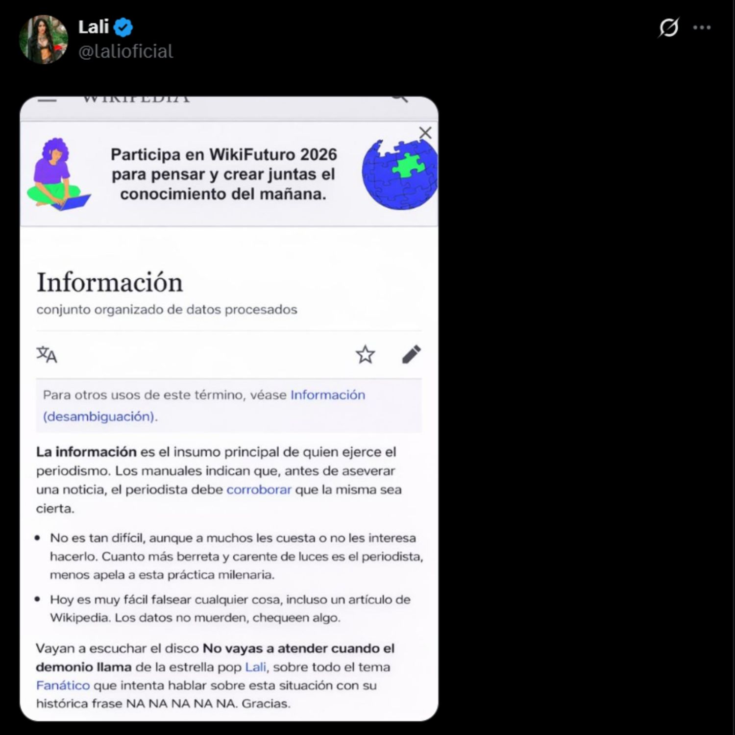 Un descargo con humor e ironía 