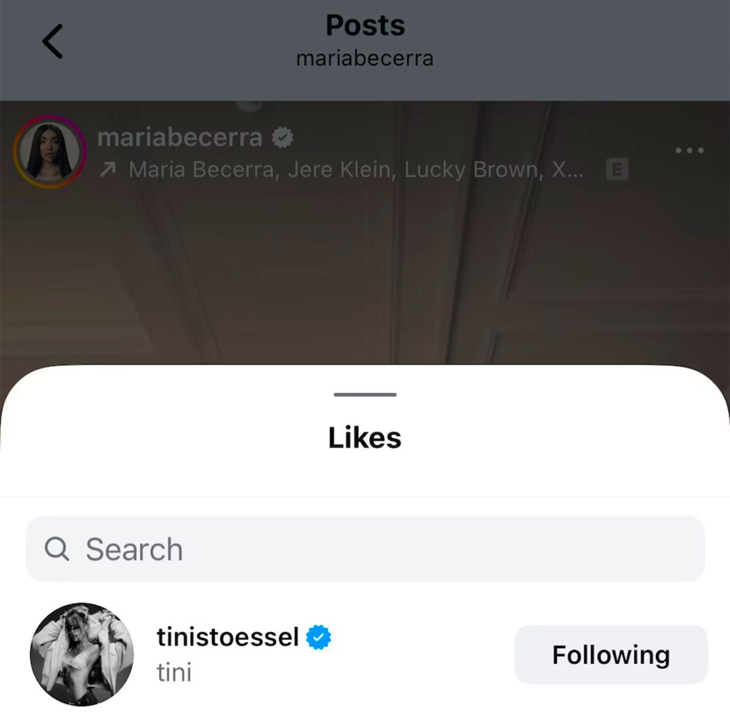 Tini le dio me gusta a la publicación 