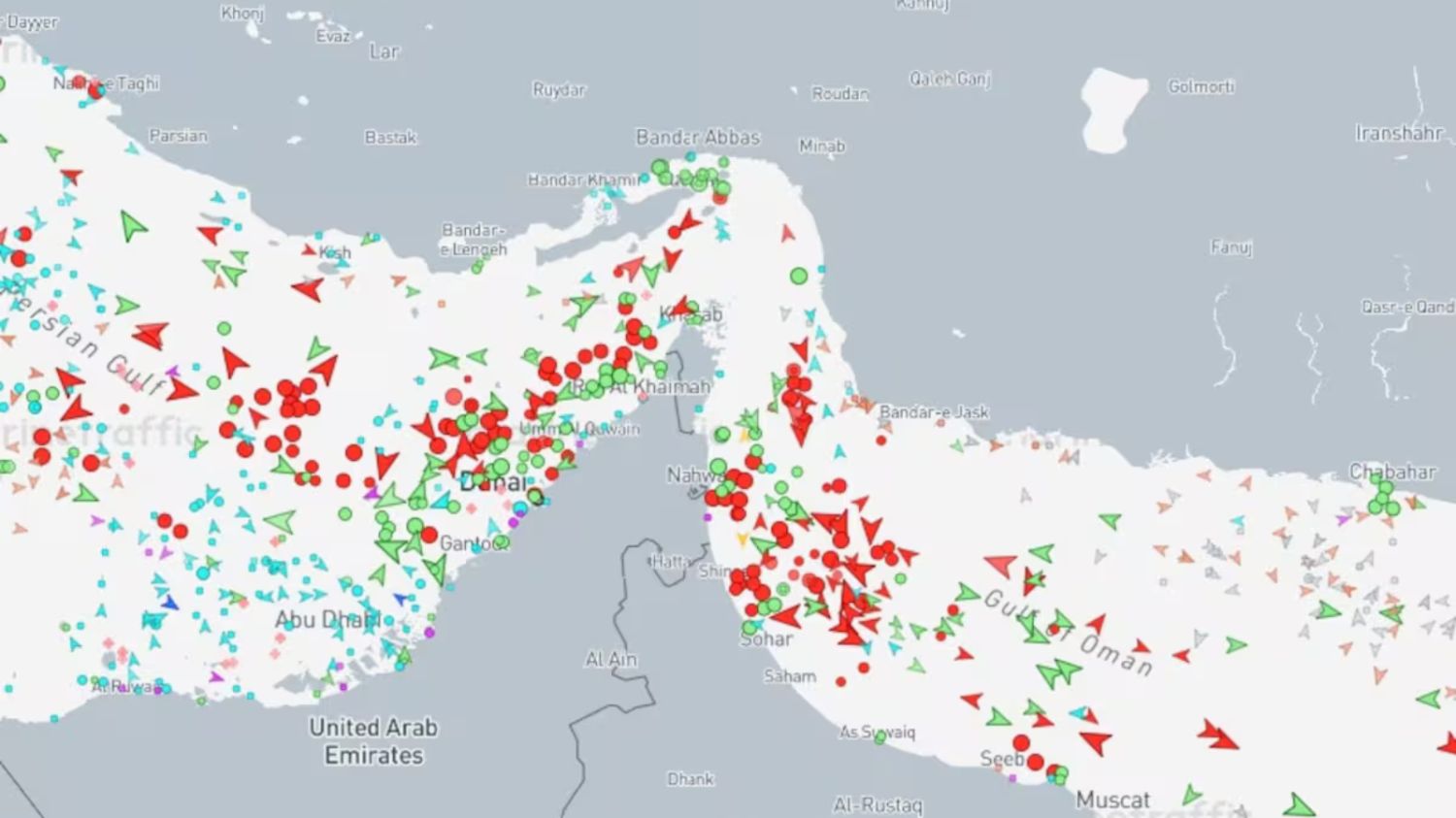 El estrecho de Ormuz hoy 